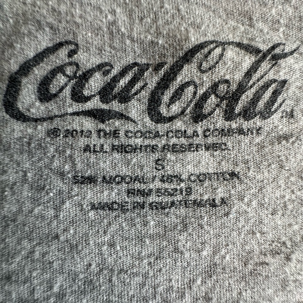 Coca-Cola•cropped tee•women’s small•modal/cotton•gray/red•v-neck•short sleeve - Picture 4 of 13